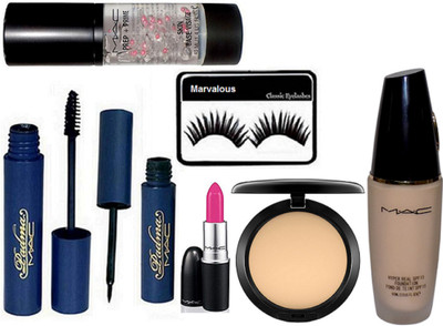 

Marvalous Eyelashes, Padma Eyeliner,Mascara,Face Primer,Hyper Real Foundation, Compact,Candy Yum-yum(Set of 7)