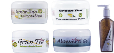 

Adidev Herbals Ayurvedic Skin Brightening Green Tea Fairness Face Pack(Set of 5)