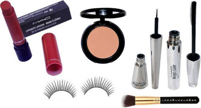 

Pro longwear combo Makeup Brush, Eyelashes & Liptensity Lipstick & Brook Candy Eyeliner & Mascara & Star Trick Blusher(Set of 6)