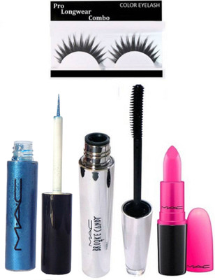 

Pro longwear combo eyelashes & mac candy yum yum lipstick , brooke candy mascara, mac Gliter eyeliner(Set of 4)