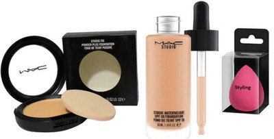 

styling Sponge Puff, Mac Studio Fix Compact, Studio Waterweight Foundation(Set of 3)