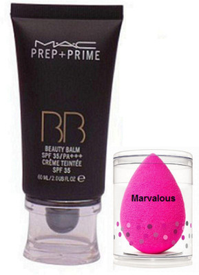 

marvalous Sponge Puff, Mac Prep-Prime BB Beauty Balm Foundation(Set of 2)