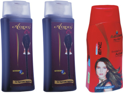 

Adidev Herbals Coconut Hair Oil with Natural Conditioner Shampoo(Set of 3)