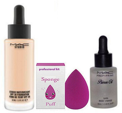 

Professional kit Sponge Puff & Studio Waterweight Foundation & Primer(Set of 3)