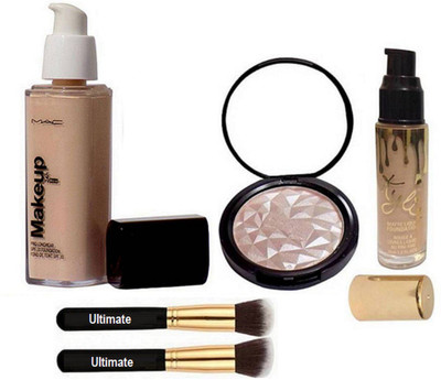 

Ultimate Makeup Brush 2, Mac Makeup 24hr Pro Long Wear Spf 10 Foundation& foundation fond de teint visage et crops,matte liquid foundation& compact(Set of 5)