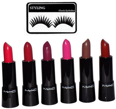styling Eyelashes, Mac Retro Matte Finish Lipstick(Set of 7)
