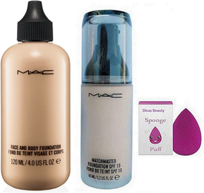 

divas beauty Of Sponge Puff, Matchmaster Liquid Foundation Beige 40 ml, Liquid Foundation Face & Body 120 ml(Set of 3)