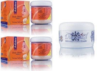 

Adidev Herbals Body Wash For Dry Skin With Diamond Fairness Facial Cream(Set of 3)