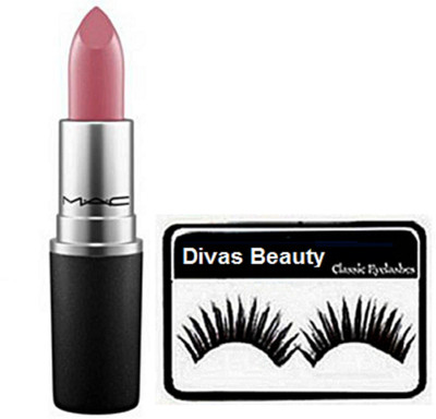 

Divas Beauty Eyelashes,Mac Lustre Rouge A Levres Matte Finish Lipstick(Set of 2)