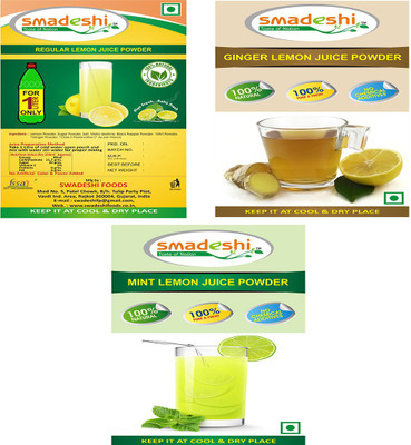 

smadeshi Regular Lemon juice zip pack (100 grams) Pack of 3 with free Ginger Lemon juice zip pack (17 grams) 5pcs, Mint Lemon juice zip pack (17 grams) 5pcs(100 g, Pack of 3)