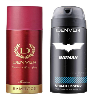 

Denver Deo Honour 165 Ml + Batman Urban Legend Deo 150 Ml Deodorant Spray - For Men(315 ml, Pack of 2)
