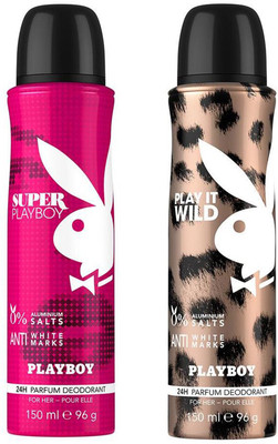 

Playboy Super + Wild Deodorant Spray - For Women(300 ml, Pack of 2)