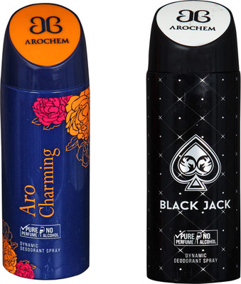 

Arochem ARO CHARMING & BLACK JACK COMBO DEO DYNAMIC DEODORANT BODY SPRAY - FOR MEN & WOMEN Body Spray - For Men & Women(400 ml, Pack of 2)