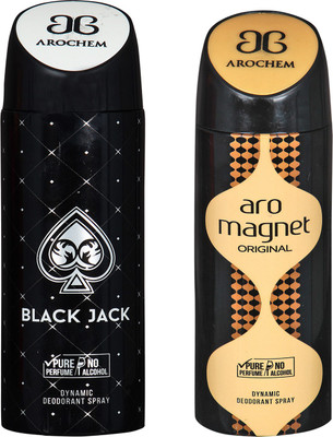 

Arochem BLACK JACK & ARO MAGNET COMBO DEO DYNAMIC DEODORANT BODY SPRAY - FOR MEN & WOMEN Body Spray - For Men & Women(400 ml, Pack of 2)