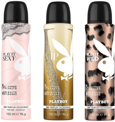 

Playboy Sexy + VIP + Wild Deodorant Spray - For Women(450 ml, Pack of 3)