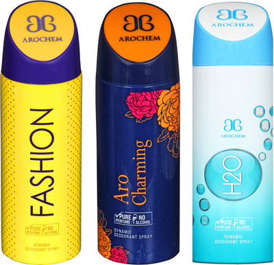 

arochem FASHION DEO COMBO & H2O & ARO CHARMING DYNAMIC DEODORANT SPRAY Body Spray Body Spray - For Men & Women(600 ml)