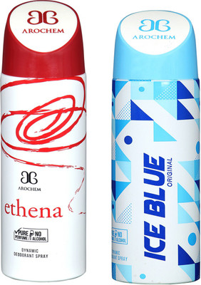 

Arochem ETHENA & ICE BLUE COMBO DEO DYNAMIC DEODORANT BODY SPRAY - FOR MEN & WOMEN Body Spray - For Men & Women(400 ml, Pack of 2)
