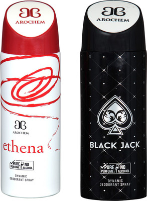 

Arochem ETHENA & BLACK JACK COMBO DEO DYNAMIC DEODORANT BODY SPRAY - FOR MEN & WOMEN Body Spray - For Men & Women(400 ml, Pack of 2)