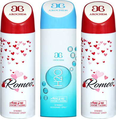 

arochem ROMEO-2 & H2O DEO COMBO DYNAMIC DEODORANT SPRAY Body Spray Body Spray - For Men & Women(600 ml)