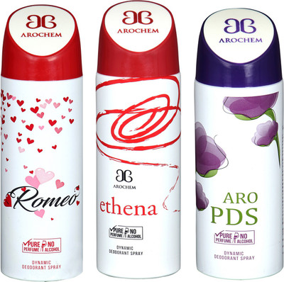 

arochem ROMEO & ARO PDS & ETHENA DEO COMBO DYNAMIC DEODORANT SPRAY Body Spray Body Spray - For Men & Women(600 ml, Pack of 3)