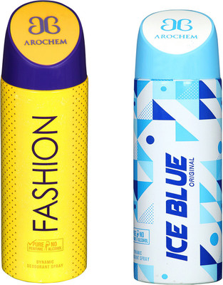

Arochem FASHION & ICE BLUE COMBO DEO DYNAMIC DEODORANT BODY SPRAY - FOR MEN & WOMEN Body Spray - For Men & Women(400 ml, Pack of 2)