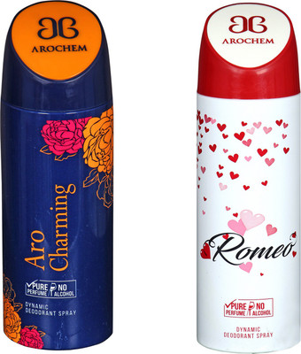 

Arochem ARO CHARMING & ROMEO COMBO DEO DYNAMIC DEODORANT BODY SPRAY - FOR MEN & WOMEN Body Spray - For Men & Women(400 ml, Pack of 2)