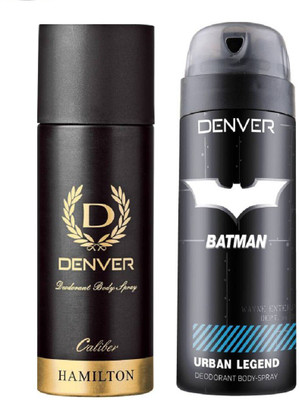 

Denver Deo Caliber 165 Ml + Batman Urban Legend Deo 150 Ml Deodorant Spray - For Men(315 ml, Pack of 2)