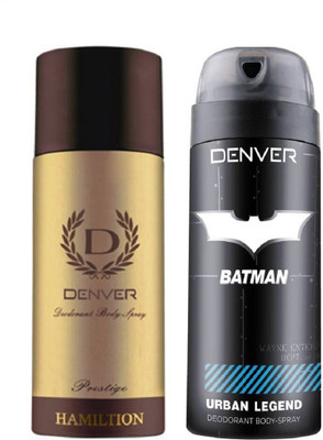 

Denver Deo Prestige 165 Ml + Batman Urban Legend Deo 150 Ml Deodorant Spray - For Men(315 ml, Pack of 2)