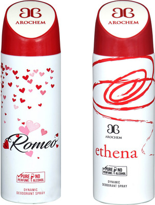

Arochem ROMEO & ETHENA COMBO DEO DYNAMIC DEODORANT BODY SPRAY - FOR MEN & WOMEN Body Spray - For Men & Women(400 ml, Pack of 2)