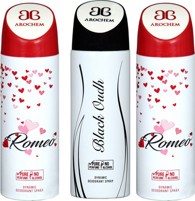 

arochem ROMEO-2 & BLACK OUDH DEO COMBO DYNAMIC DEODORANT SPRAY Body Spray Body Spray - For Men & Women(600 ml)