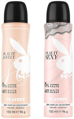 

Playboy Lovely + Sexy Deodorant Spray - For Women(300 ml, Pack of 2)