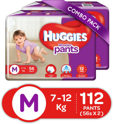 Huggies Wonder Pants Medium Size Diapers - M(112 Pieces)
