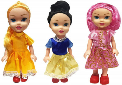 

Sanyal 3 Pretty Sisters Dolls With Beautiful Hairs And Movable Body Parts For Kids (Multicolored)(Multicolor)