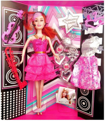 

skyler Party Outfit For Beautiful doll with cosmetic, dress and musical instrument Doll(Multicolor)