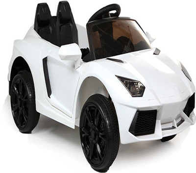 

Baybee Lamborghini Battery Operated Car with with Remote control , with USB connector / SD Card / AUX for mp3 music play / external device connectivity | Parental Remote, Seatbelt ( White ) Car Battery Operated Ride On(White)