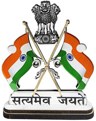 

AutoRight India Satyamev Jayate Symbol Dual Side Print Double Sided Wind Car Dashboard Flag Flag(Plastic)