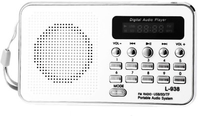 

CRETO New Original L-938 Audio Player radio FM support USB pen-drive , aux and memory card FM Radio(White)