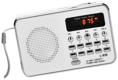 

CRETO Digital Portable L-938 High Sound Quality FM Radio Music Player Support USB pen-drive , aux and memory card FM Radio(White)