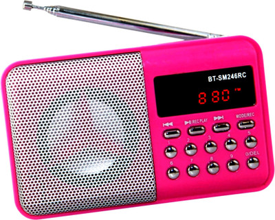 

OYD New Digital BT246 FM Radio Support recording , usb pendrive, aux in FM Radio(Pink)