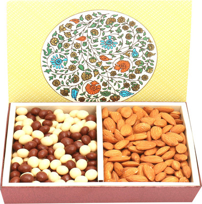 

Ghasitaram Gifts Dryfruits hamper-2 Part Eco Almonds and Nutties Box Combo(3)