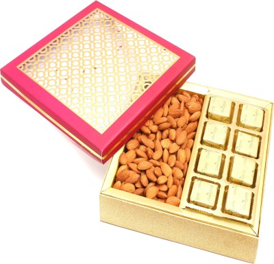 

Ghasitaram Gifts Dryfruits hamper-Carving Box with Chocolates and Almonds Combo(3)