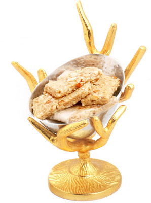 

Ghasitaram Gifts Sweets Silver Designer Tree Granula Bars Bowl Combo(3)