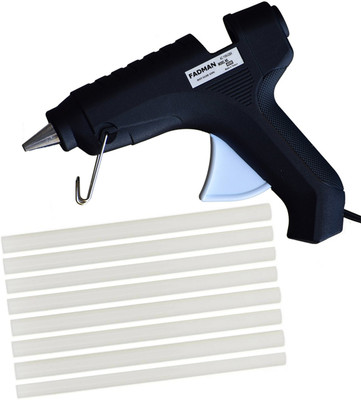 FADMAN BLACK GLUE GUN 40 WATT HOT MELT GLUE GUN WITH 8 ADHESIVE HOT GLUE STICKS Standard Temperature Corded Glue Gun(11 mm)