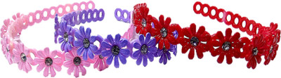 

Proplady Partywear Rhinestone Stud (Pack of 3) Princess Floral Tiara-Style Hair Band for Girls & Women|Wedding Hair Accessories|Designer Hair Band, Head Band, Hair Accessory Set(Multicolor)