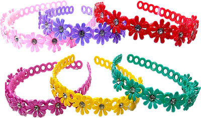 

Proplady Partywear Rhinestone Stud (Pack of 6) Princess Floral Tiara-Style Hair Band for Girls & Women|Wedding Hair Accessories|Designer Hair Band, Head Band, Hair Accessory Set(Multicolor)