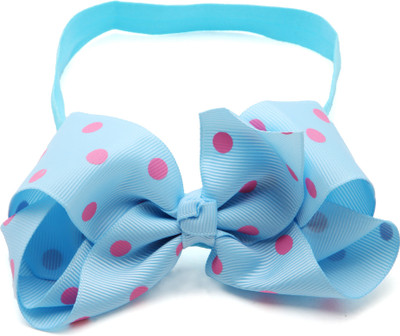 

NeedyBee Blue Headband with Polka Dot Bow Hair Accessories for Baby Girls Head Band(Blue)