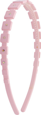 

NeedyBee Light Pink Hairband with Crystal stones for Girls Hair Band(Pink)