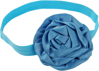 

NeedyBee Headband for Girls/kids/Children with Satin Rosette (Kids Hair Accessories) Head Band(Blue)