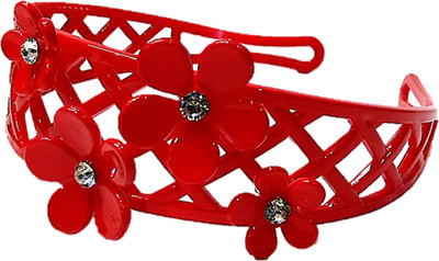 

Proplady Stylish Rhinestone Stud Princess Floral Wide Tiara-Style Hair Band for Girls & Women|Partywear Hair Accessories|Designer Hair Band, Head Band, Hair Accessory Set(Red)