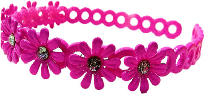 

Proplady Partywear Stylish Rhinestone Stud Princess Floral Tiara-Style Hair Band for Girls & Women|Wedding Hair Accessories|Designer Hair Band, Head Band, Hair Accessory Set(Pink)